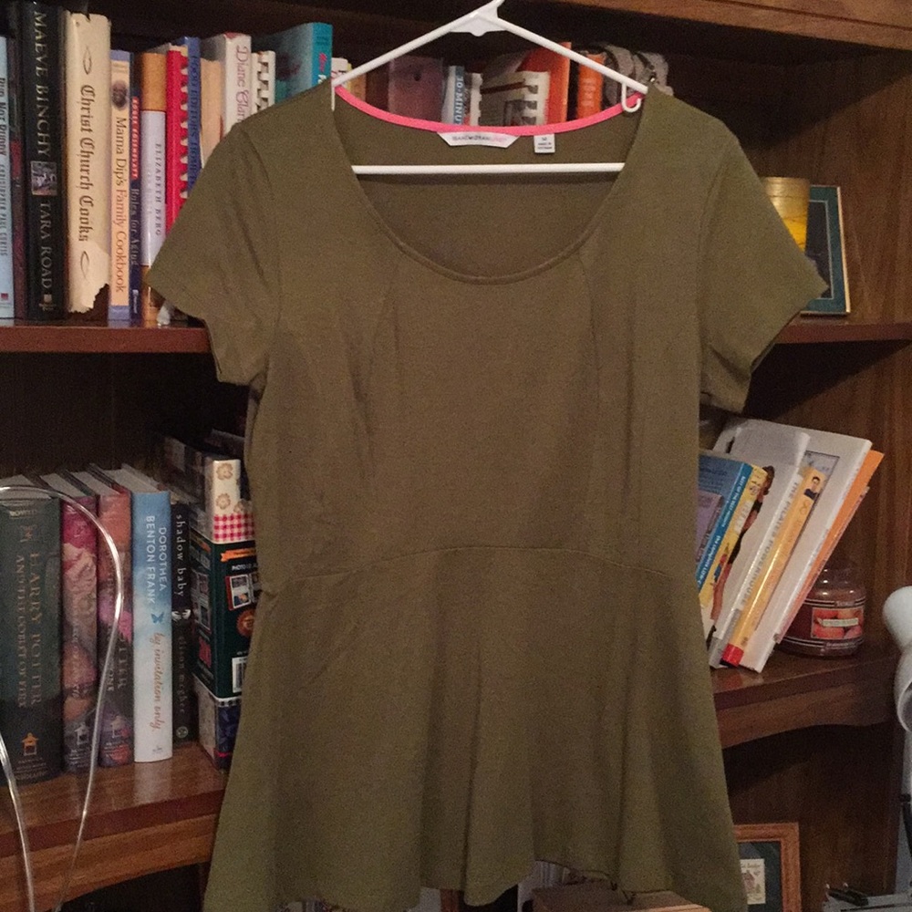 Short sleeved cotton modal Peplum top